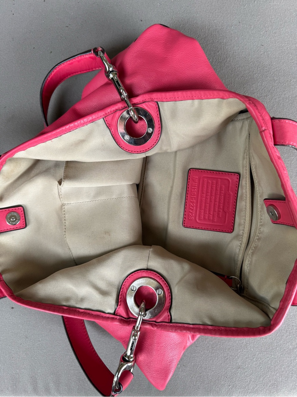 Coach Pink Leather Shoulder Hobo Bag - Picture 3 of 6
